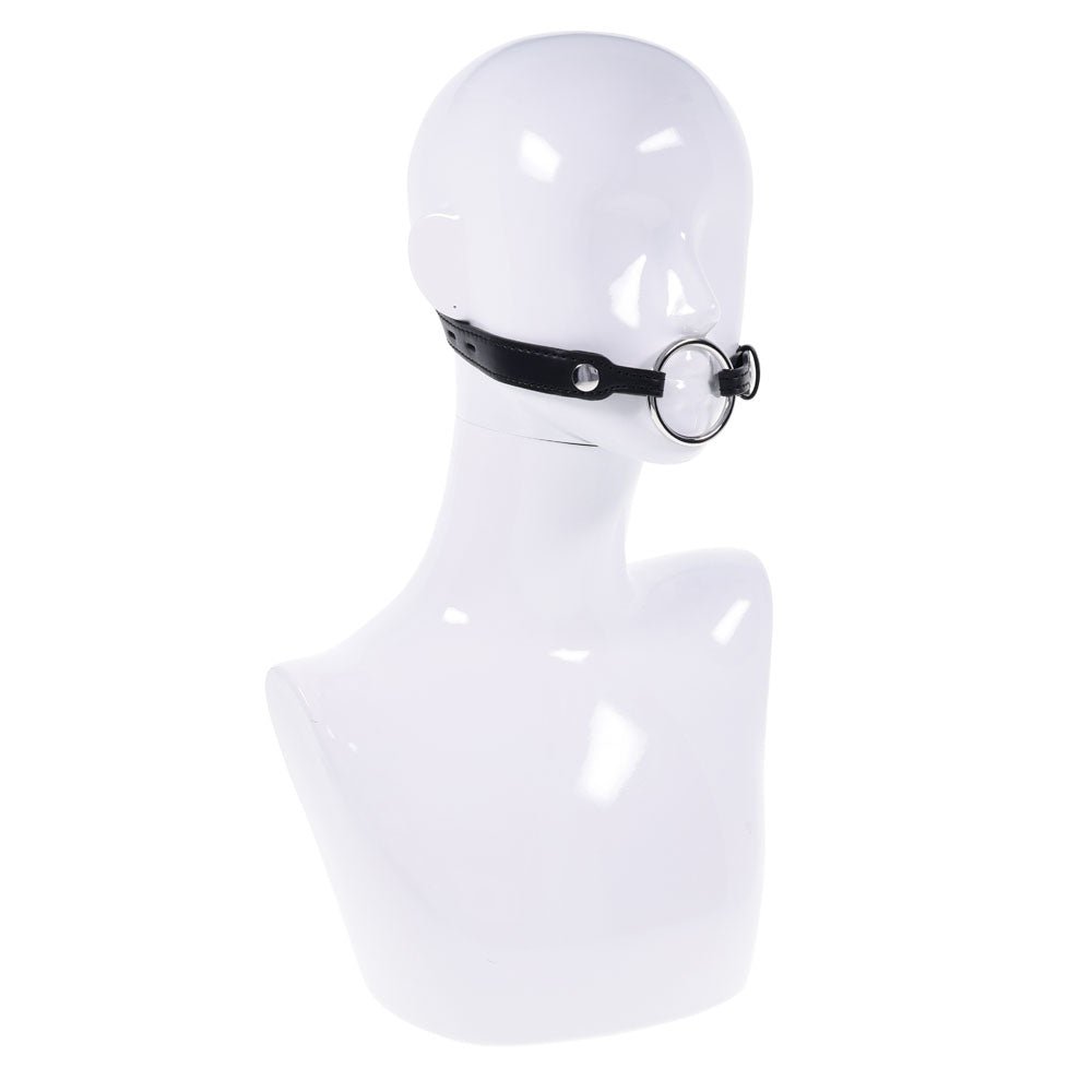 EDGE Interchangeable Ring Gag - Black Mouth Gag Restraint with 2 Interchangeable Pieces - silkandsin