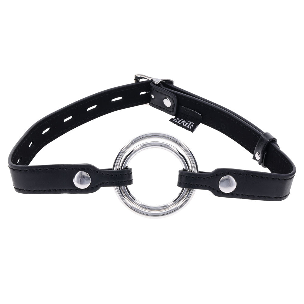 EDGE Interchangeable Ring Gag - Black Mouth Gag Restraint with 2 Interchangeable Pieces - silkandsin