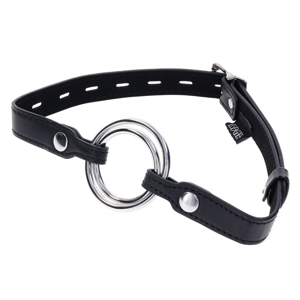 EDGE Interchangeable Ring Gag - Black Mouth Gag Restraint with 2 Interchangeable Pieces - silkandsin