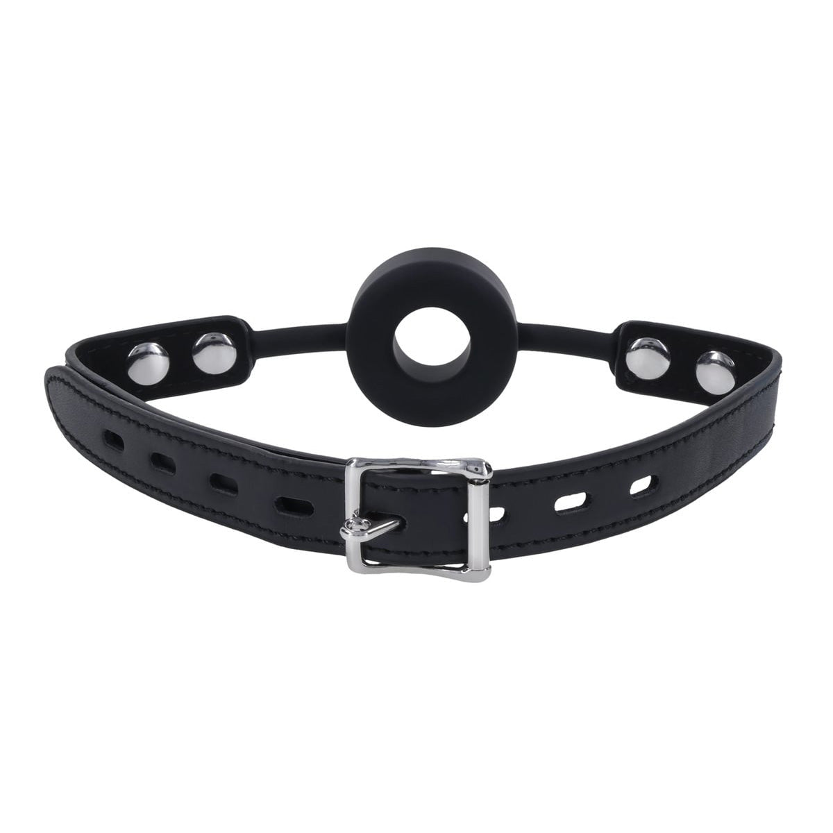 EDGE Silicone Ring Gag - Black Mouth Restraint - silkandsin