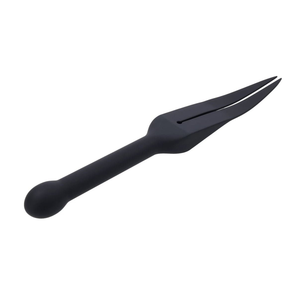 EDGE Silicone Tawse - Black Silicone Tawse Whip with Insertable Handle - silkandsin