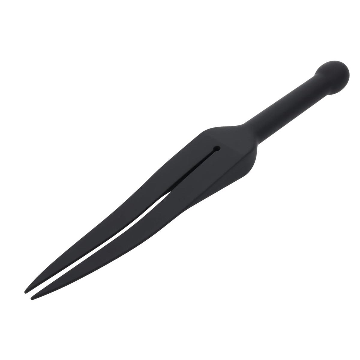 EDGE Silicone Tawse - Black Silicone Tawse Whip with Insertable Handle - silkandsin