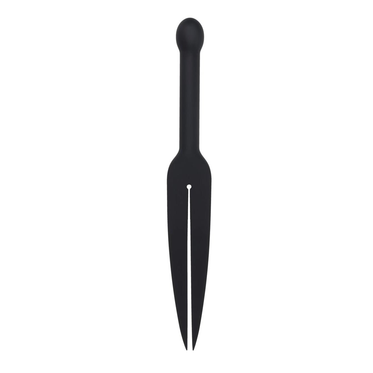 EDGE Silicone Tawse - Black Silicone Tawse Whip with Insertable Handle - silkandsin