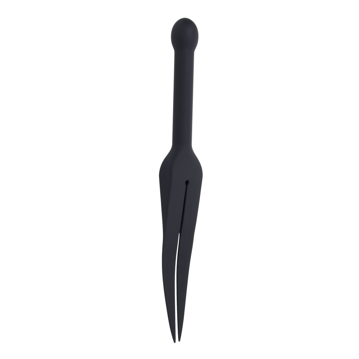 EDGE Silicone Tawse - Black Silicone Tawse Whip with Insertable Handle - silkandsin