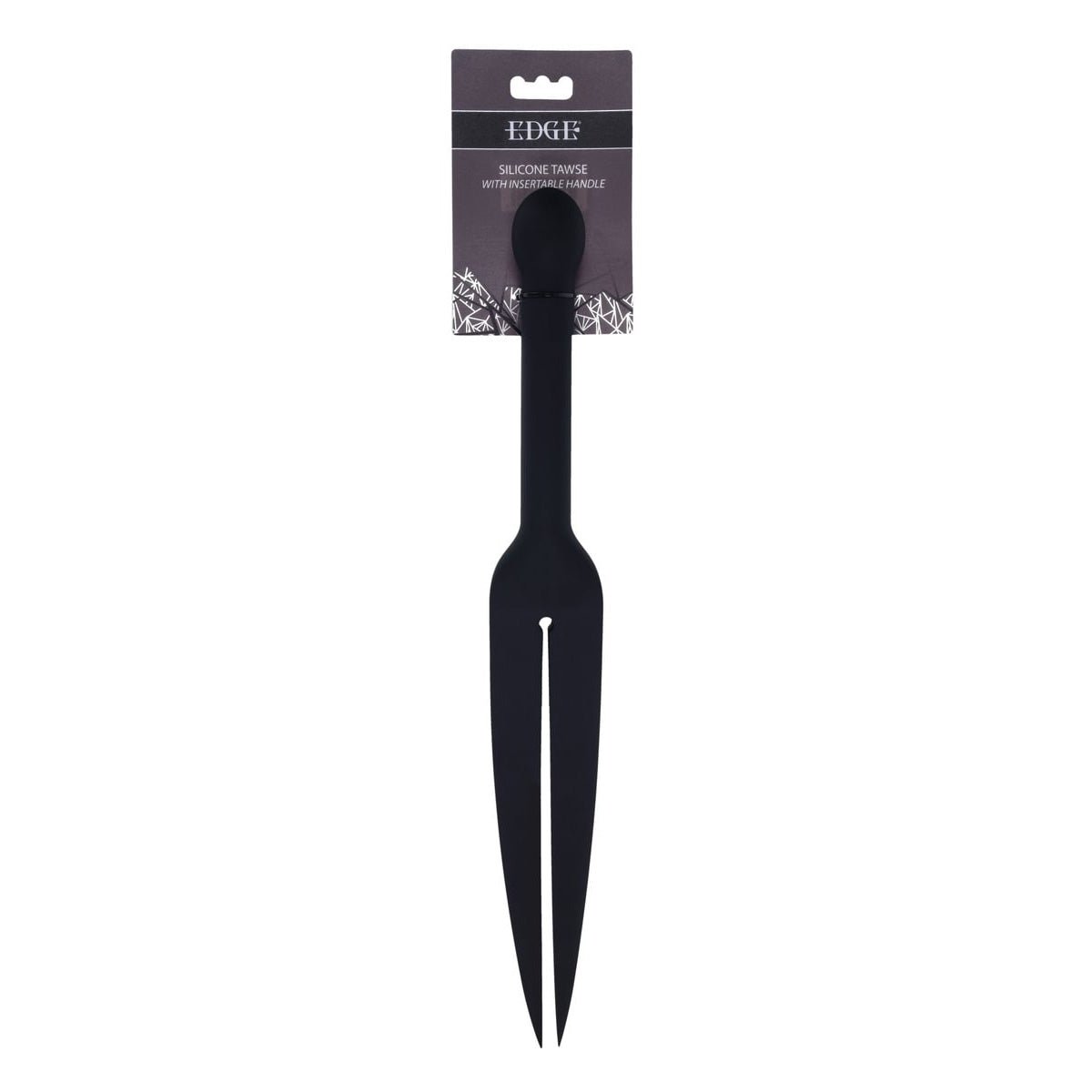 EDGE Silicone Tawse - Black Silicone Tawse Whip with Insertable Handle - silkandsin