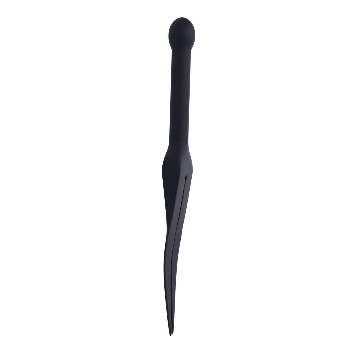 EDGE Silicone Tawse - Black Silicone Tawse Whip with Insertable Handle - silkandsin