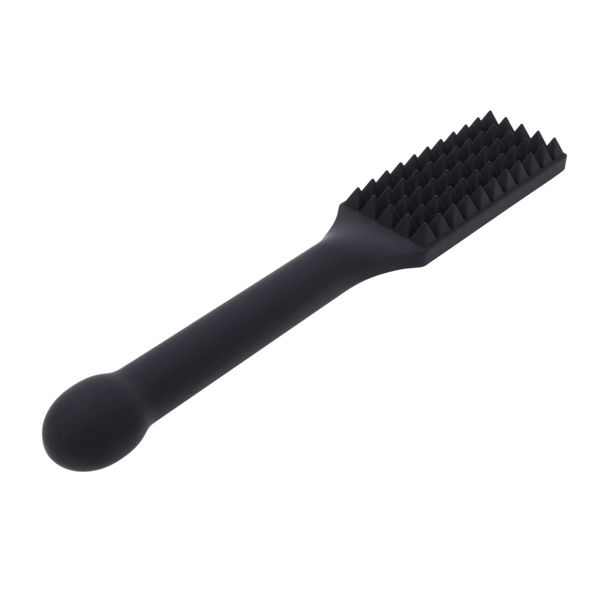 EDGE Spiked Silicone Paddle - Black Spanking Paddle with Insertable Handle - silkandsin
