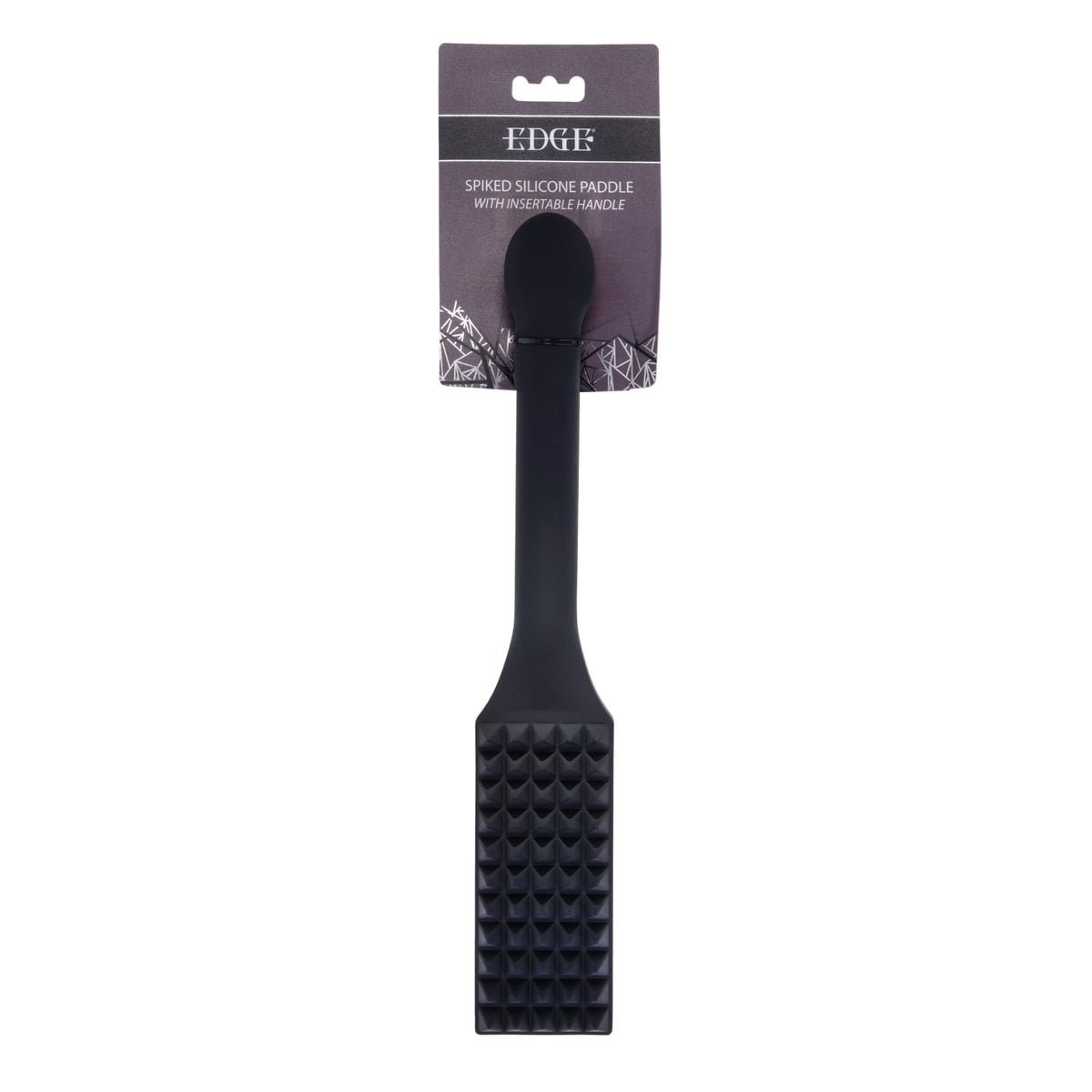 EDGE Spiked Silicone Paddle - Black Spanking Paddle with Insertable Handle - silkandsin