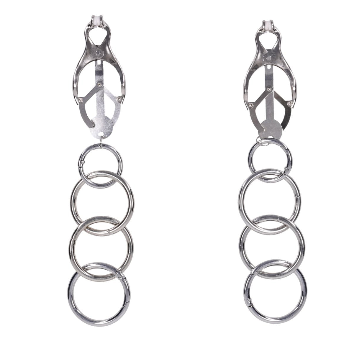EDGE Tuggable Clover Clamps - Metal Nipple Restraints - silkandsin