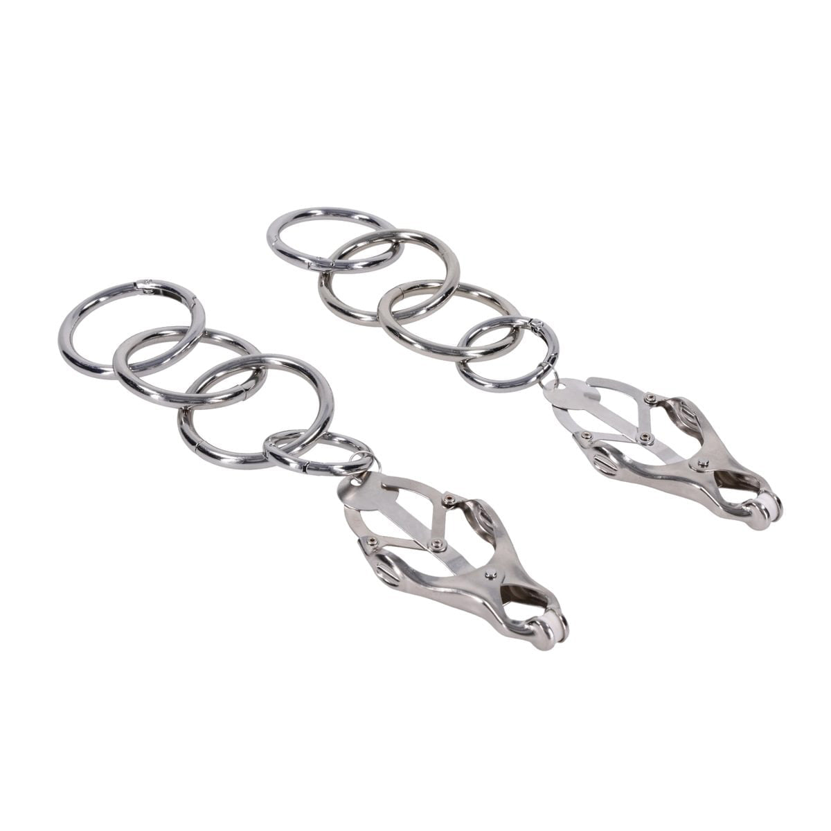 EDGE Tuggable Clover Clamps - Metal Nipple Restraints - silkandsin