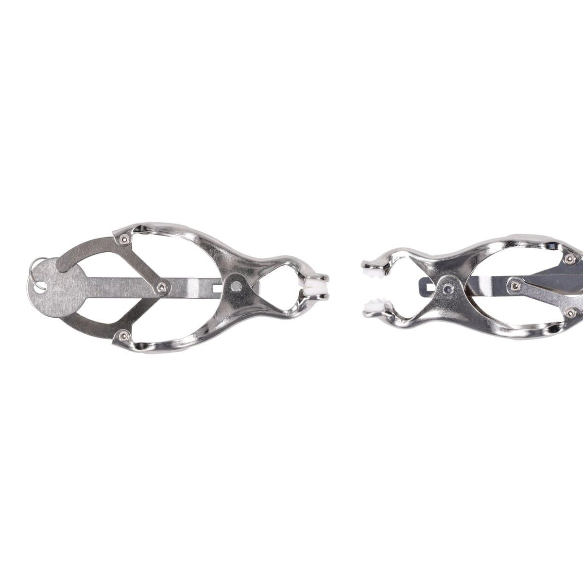 EDGE Tuggable Clover Clamps - Metal Nipple Restraints - silkandsin