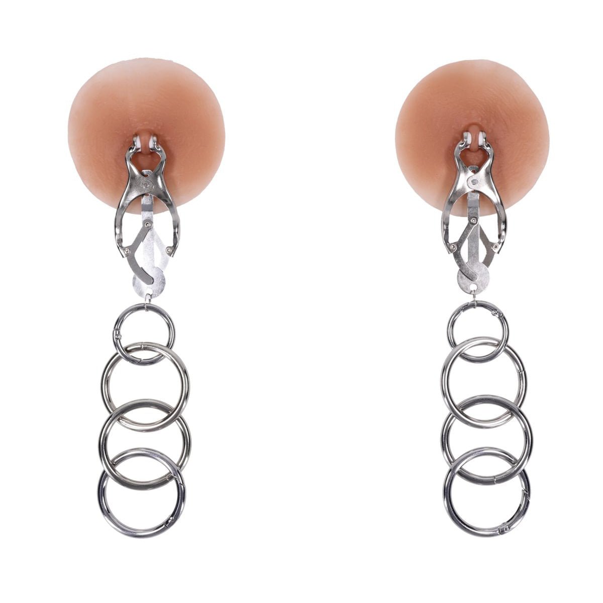 EDGE Tuggable Clover Clamps - Metal Nipple Restraints - silkandsin