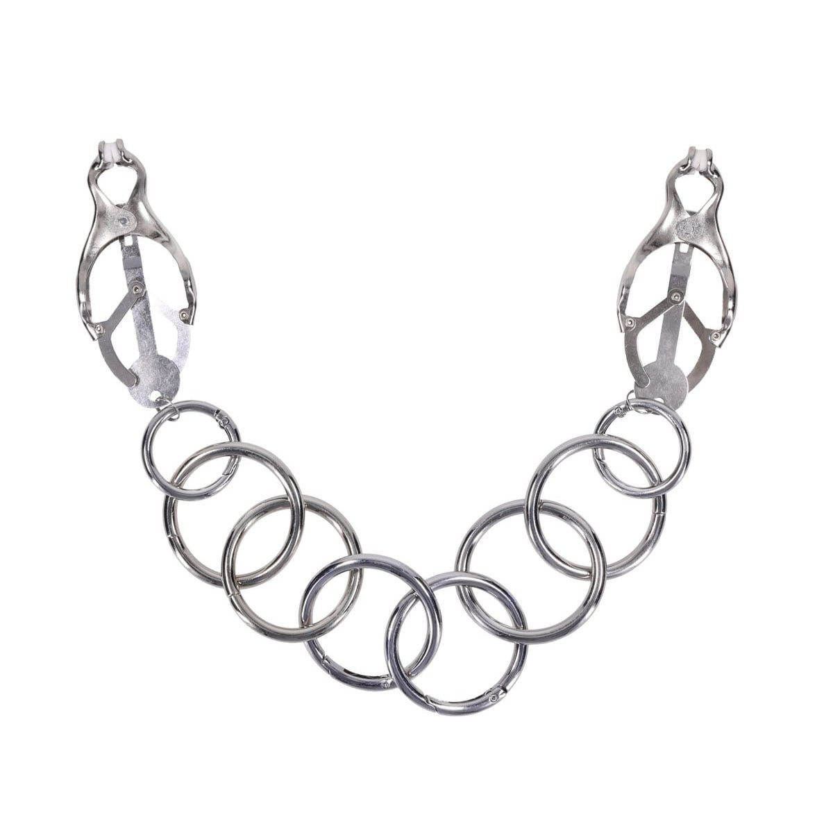 EDGE Tuggable Clover Clamps - Metal Nipple Restraints - silkandsin