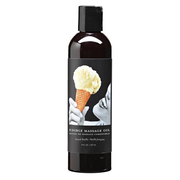 Edible Massage Oil - French Vanilla Flavoured - 237 ml Bottle - Silk and Sin