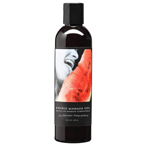 Edible Massage Oil - Juicy Watermelon Flavoured - 237 ml Bottle - Silk and Sin
