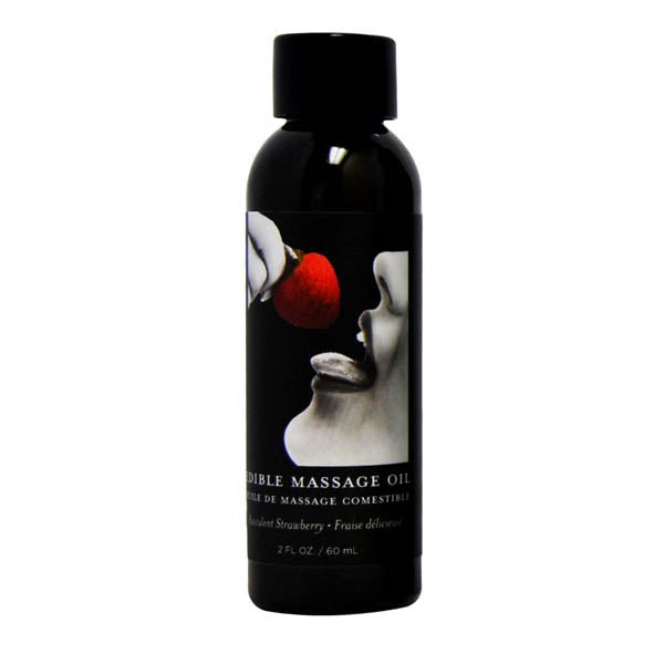 Edible Massage Oil - Succulent Strawberry Flavoured - 59 ml Bottle - Silk and Sin