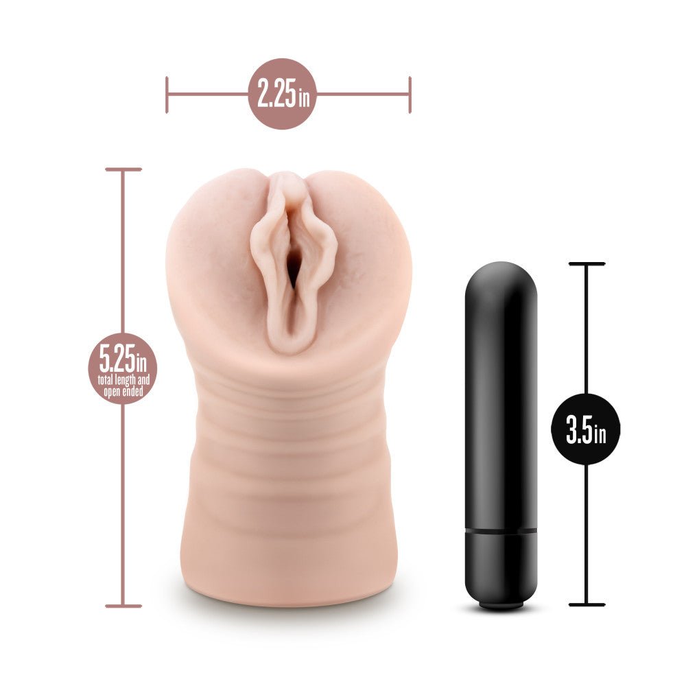 EnLust - Destini - Flesh Vibrating Vagina Stroker - Silk and Sin