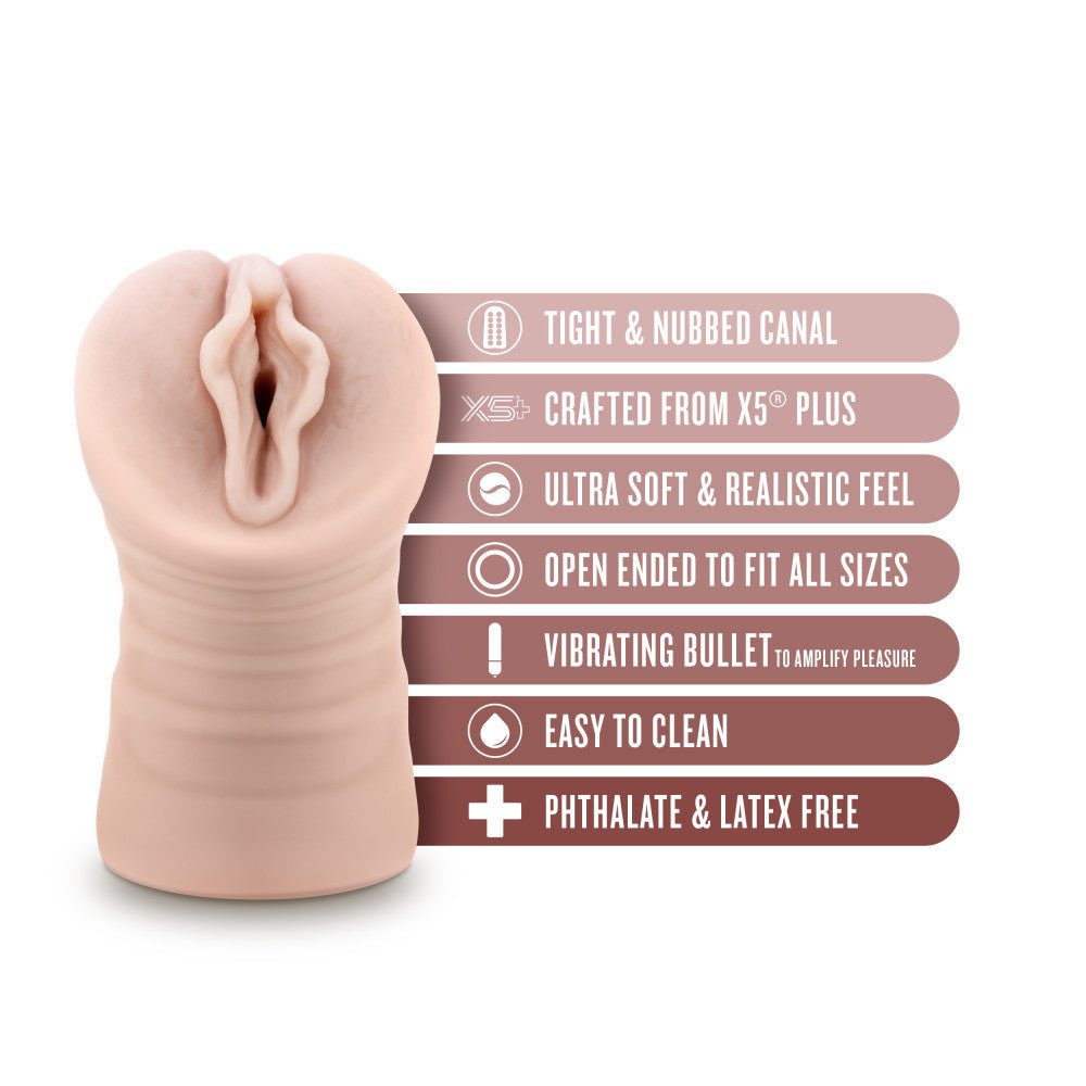 EnLust - Destini - Flesh Vibrating Vagina Stroker - Silk and Sin