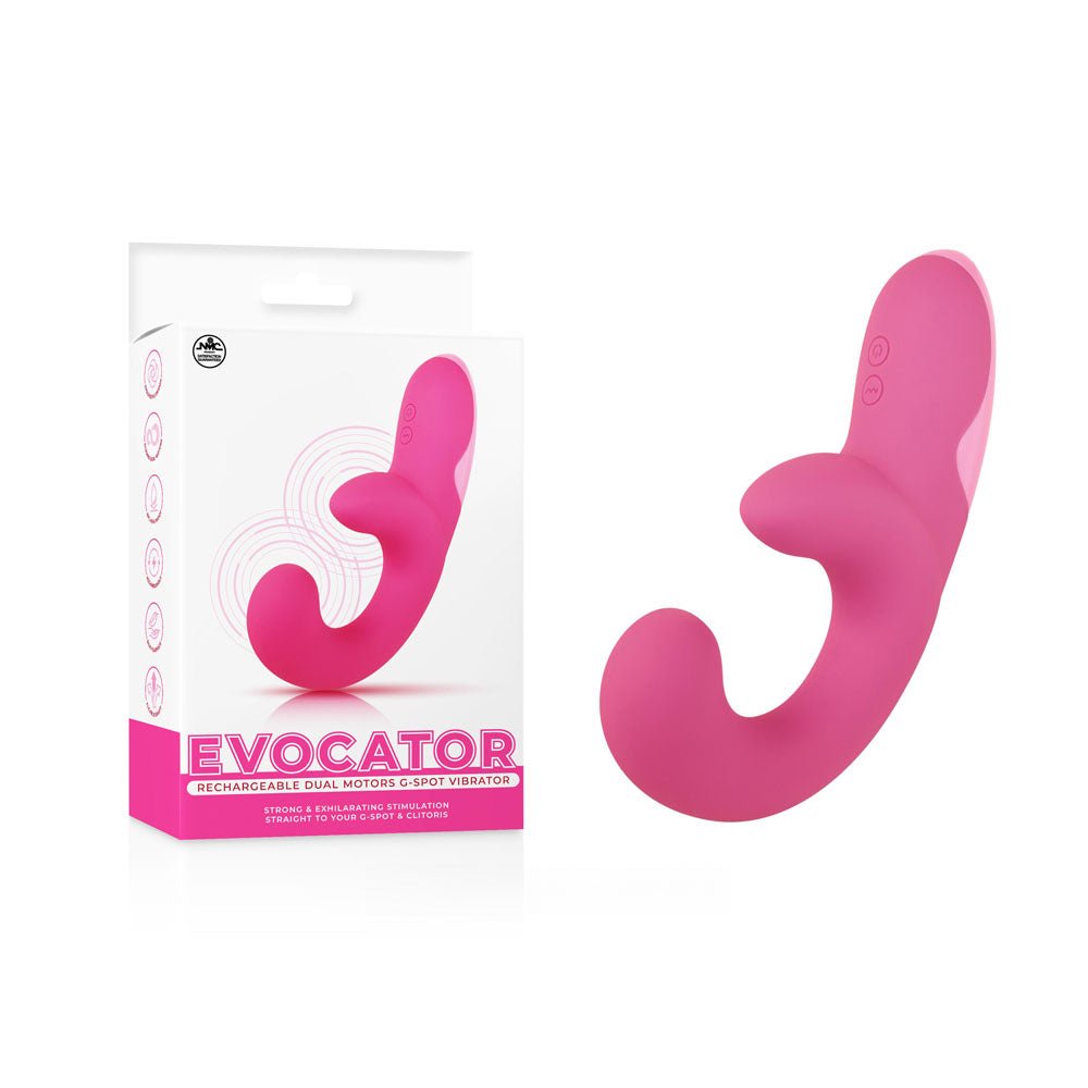 Evocator - Pink USB Rechargeable Dual Motor G-Spot Vibrator - Silk and Sin