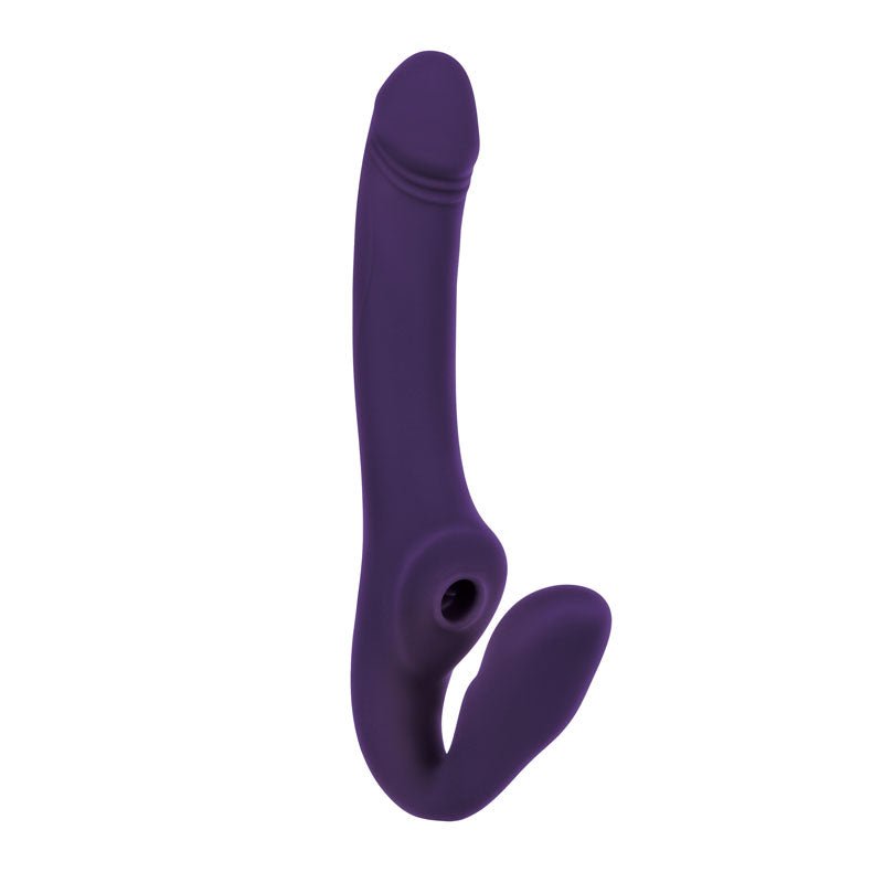 Evolved 2 BECOME 1 - Purple 23.5 cm USB Rechargeable Strapless Strap-On with Remote - Silk and Sin