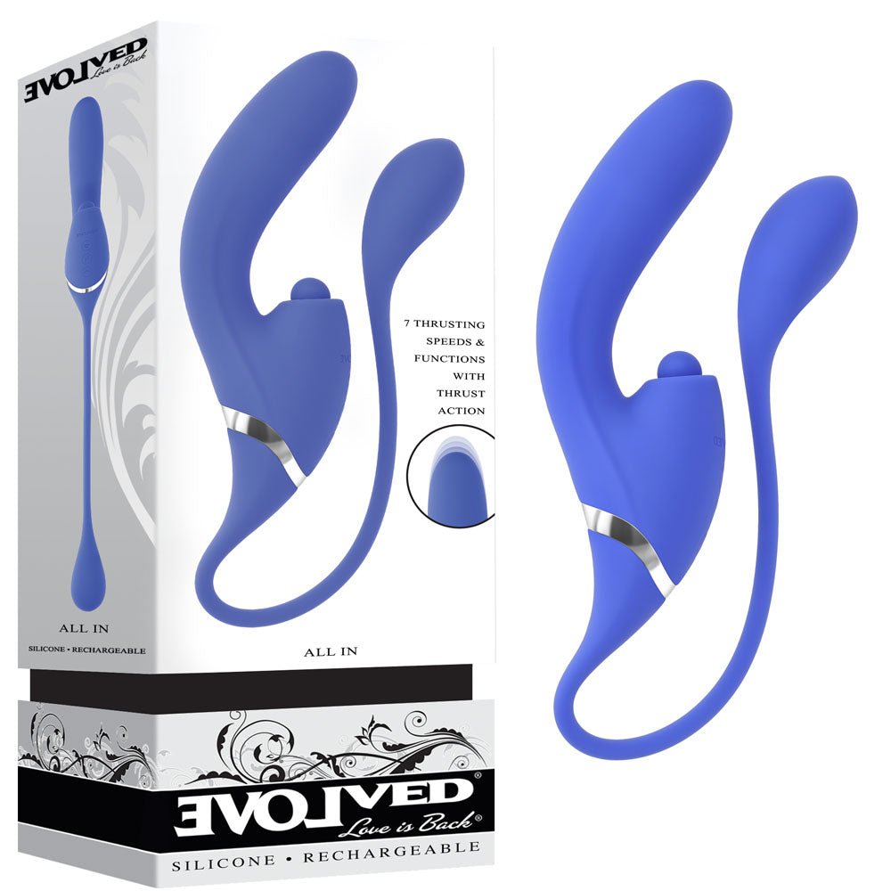 Evolved ALL IN - Purple USB Recahrgeable Triple Stimulating Vibrator - Silk and Sin