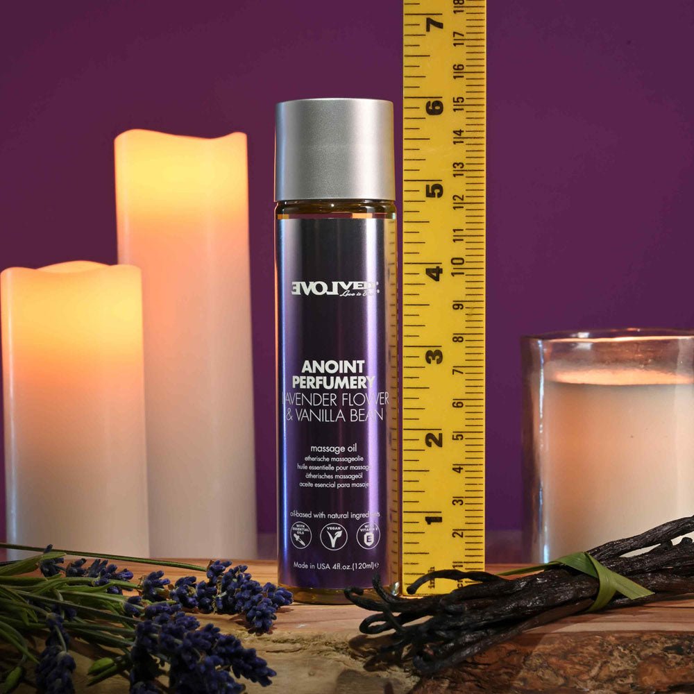 Evolved ANOINT PERFUMERY - Lavender Flower & Vanilla Bean - Lavender Flower & Vanilla Bean Massage Oil - 120 ml Bottle - Silk and Sin