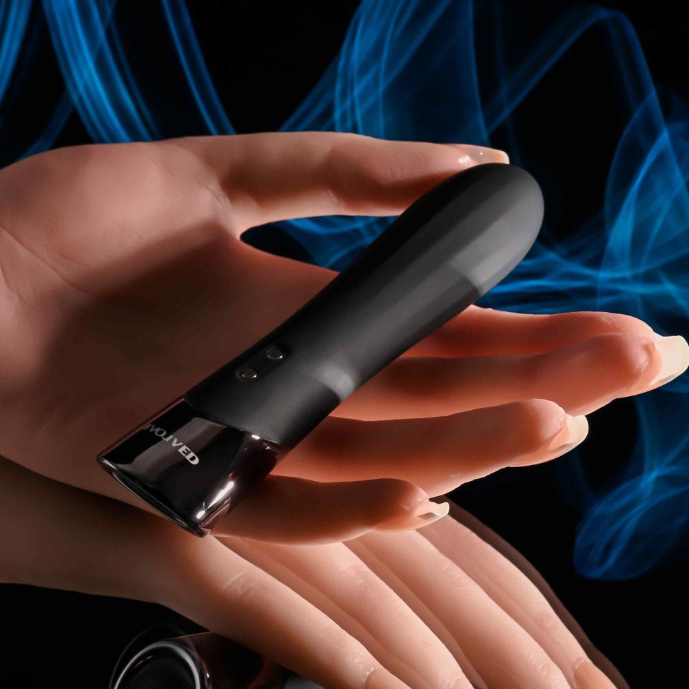 Evolved BACK IN BLACK - Black 11.9 cm USB Rechargeable Bullet - Silk and Sin