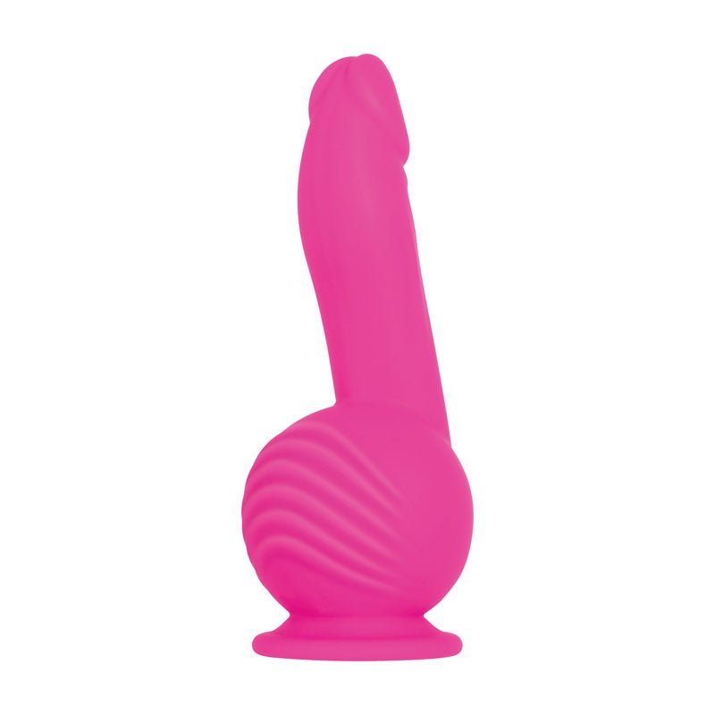 Evolved Ballistic - Pink 19 cm USB Rechargeable Vibrating Dong with Balls Motor & Remote - Silk and Sin