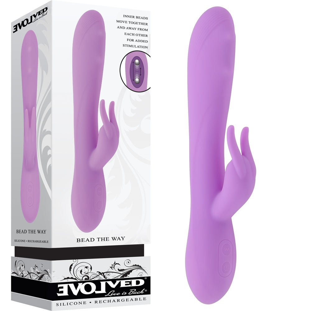 Evolved BEAD THE WAY - Pink 23.2 cm USB Rechargeable Rabbit Vibrator - Silk and Sin