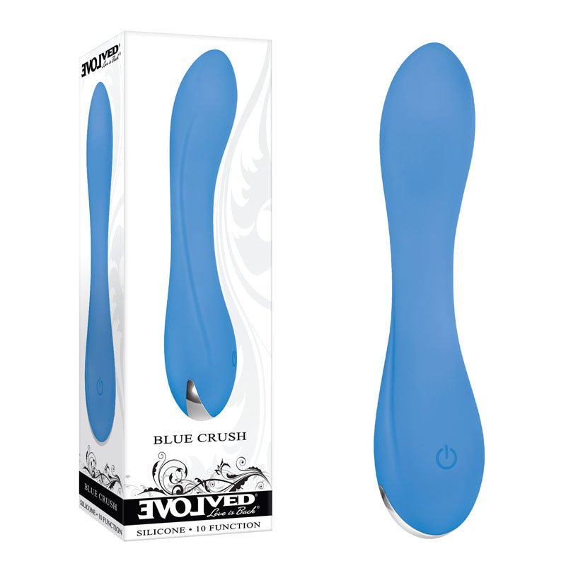 Evolved BLUE CRUSH - Blue 12 cm USB Rechargeable Mini Vibrator - Silk and Sin