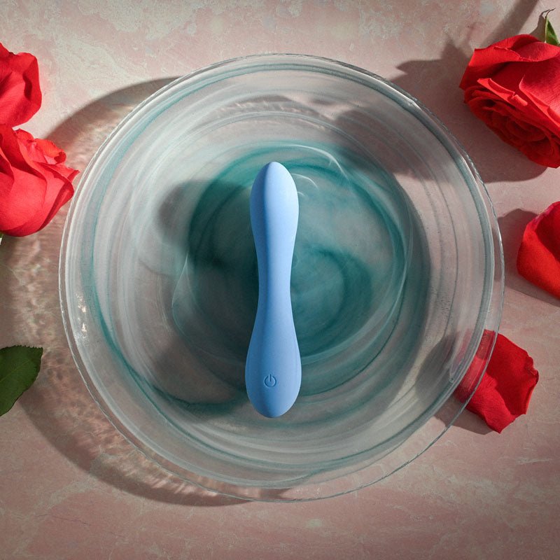 Evolved BLUE CRUSH - Blue 12 cm USB Rechargeable Mini Vibrator - Silk and Sin