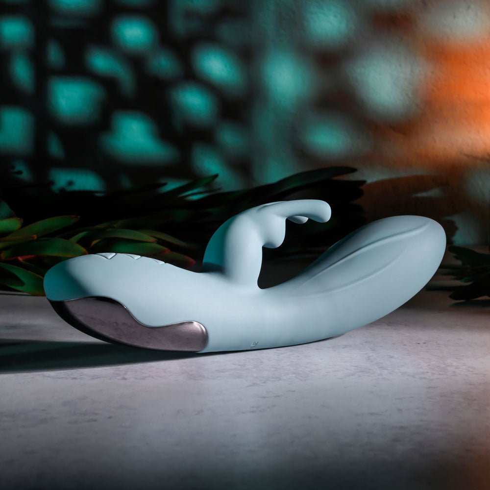 Evolved BOSS BUNNY - Baby Blue 20.1 cm USB Rechargeable Rabbit Vibrator - Silk and Sin