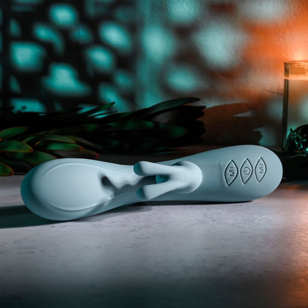 Evolved BOSS BUNNY - Baby Blue 20.1 cm USB Rechargeable Rabbit Vibrator - Silk and Sin