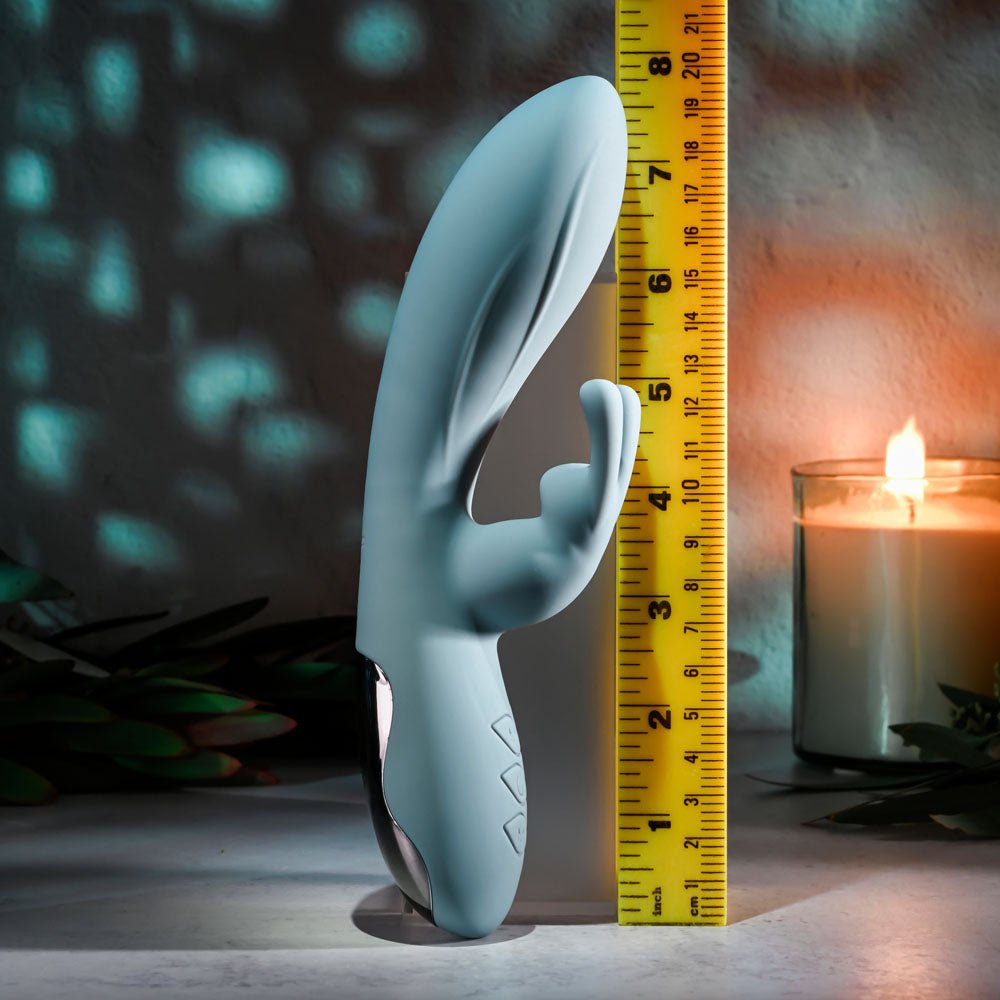 Evolved BOSS BUNNY - Baby Blue 20.1 cm USB Rechargeable Rabbit Vibrator - Silk and Sin