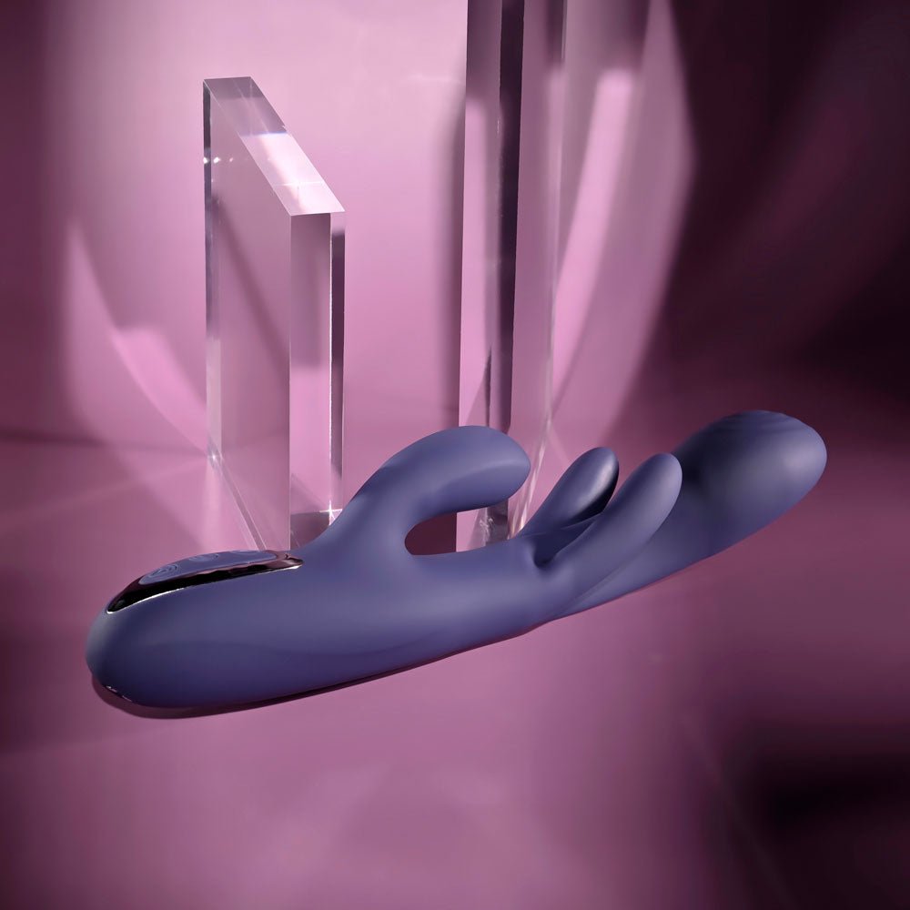 Evolved BOW DOWN - Purple USB Rechargeable Rabbit Vibrator - silkandsin
