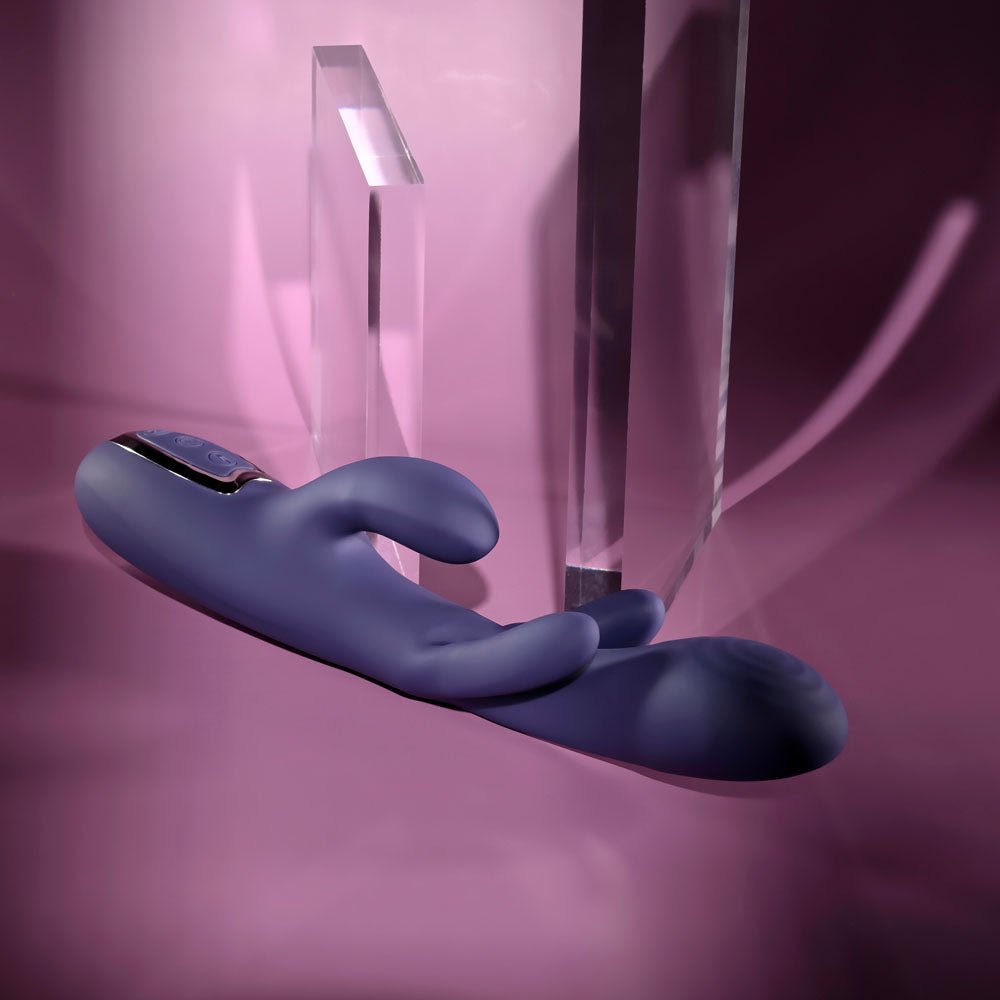 Evolved BOW DOWN - Purple USB Rechargeable Rabbit Vibrator - silkandsin
