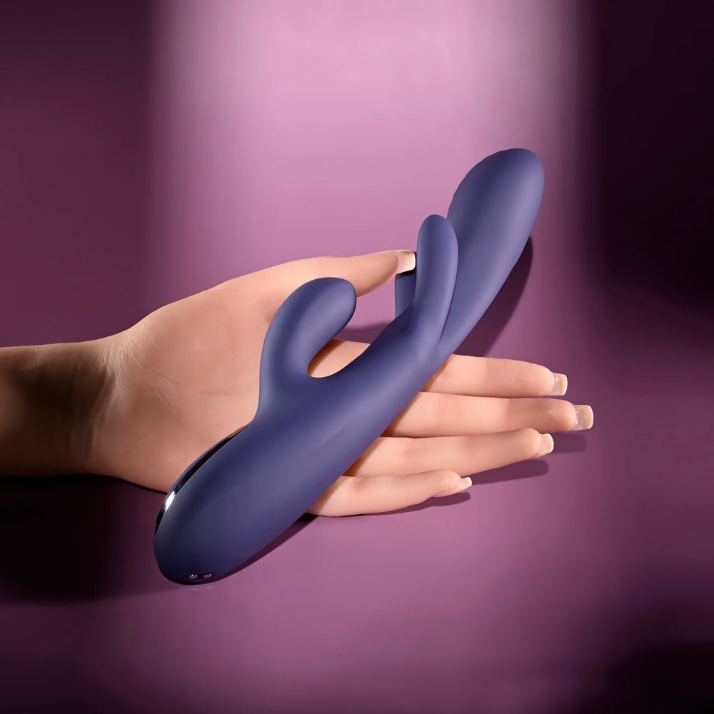 Evolved BOW DOWN - Purple USB Rechargeable Rabbit Vibrator - silkandsin