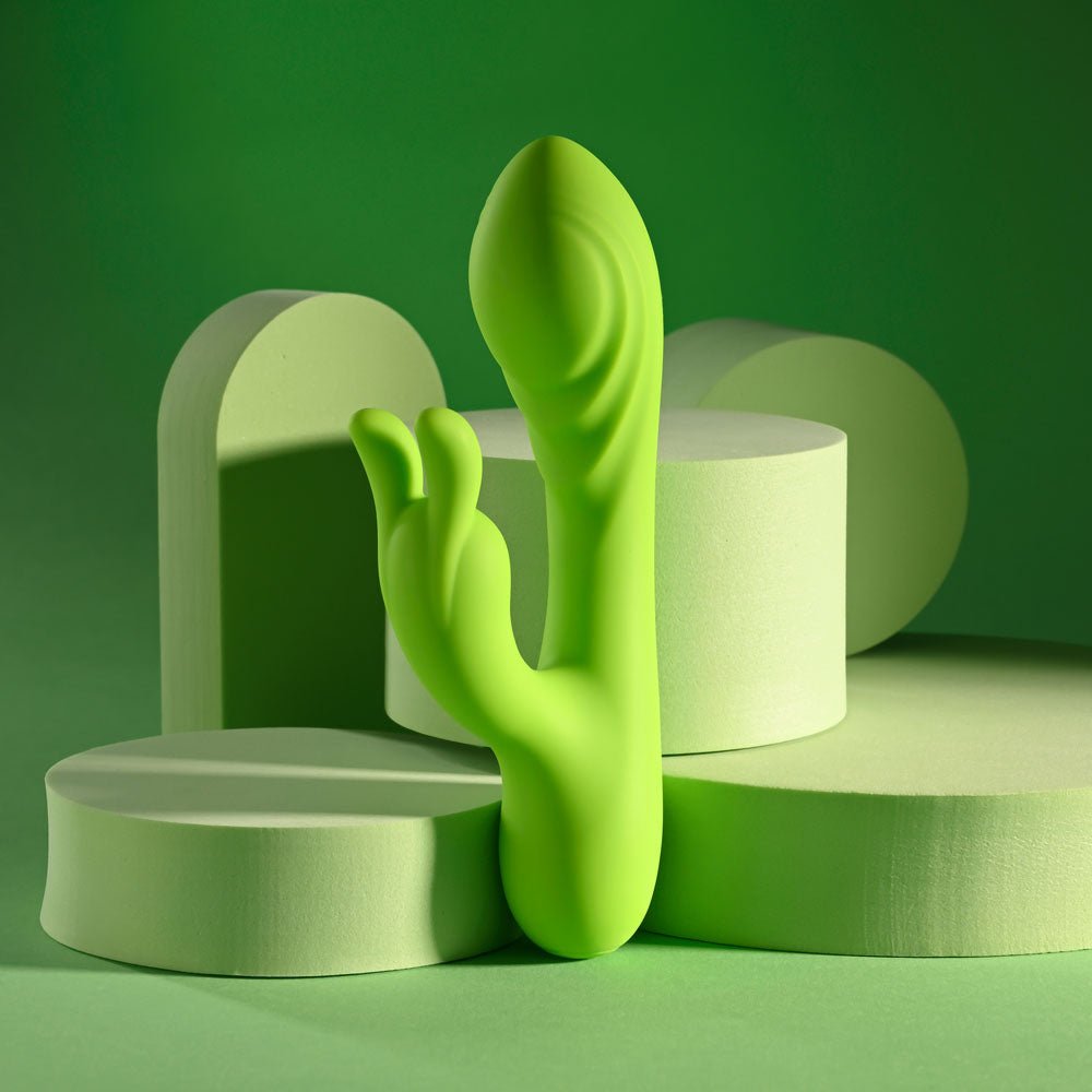 Evolved BRAT BUNNY - Green 16.2 cm USB Rechargeable Rabbit Vibrator - Silk and Sin