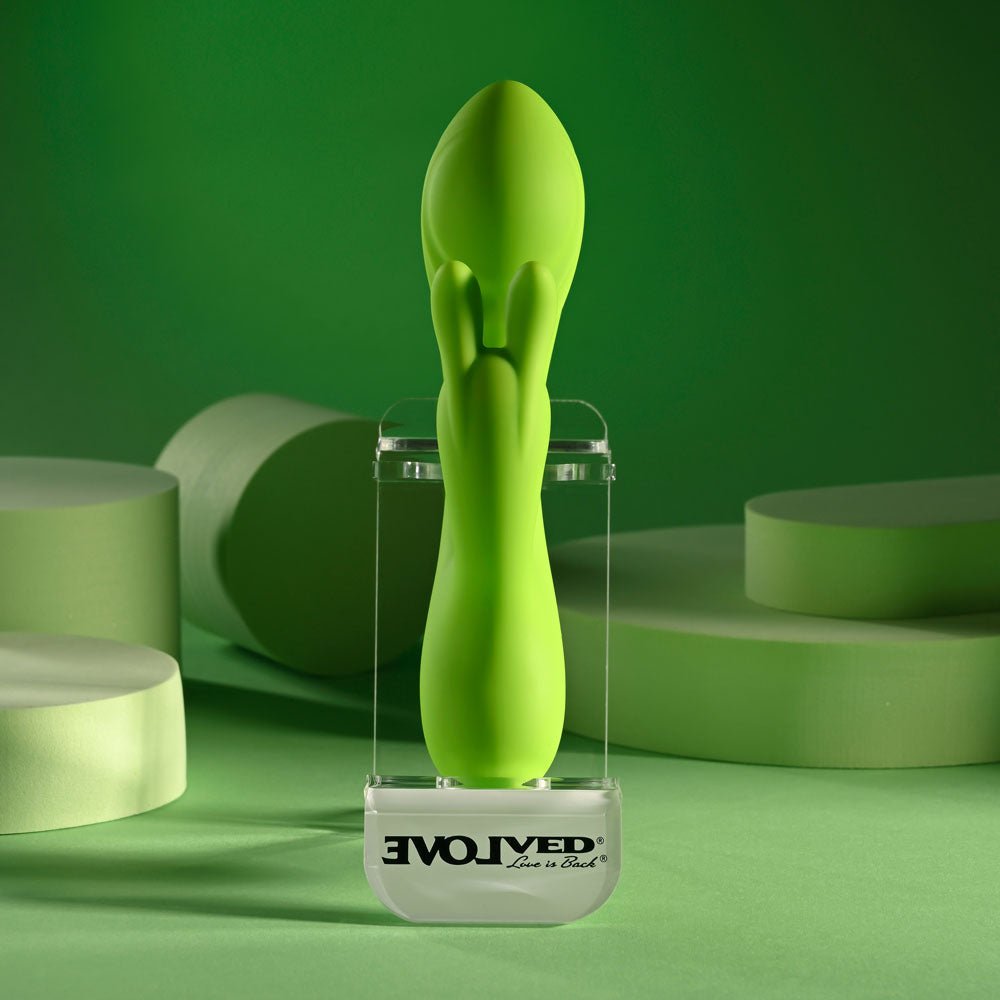 Evolved BRAT BUNNY - Green 16.2 cm USB Rechargeable Rabbit Vibrator - Silk and Sin