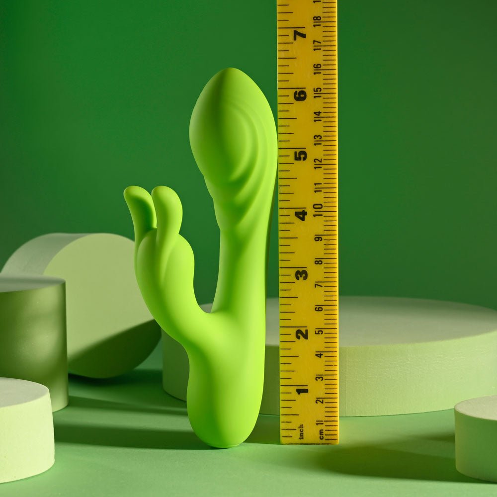 Evolved BRAT BUNNY - Green 16.2 cm USB Rechargeable Rabbit Vibrator - Silk and Sin