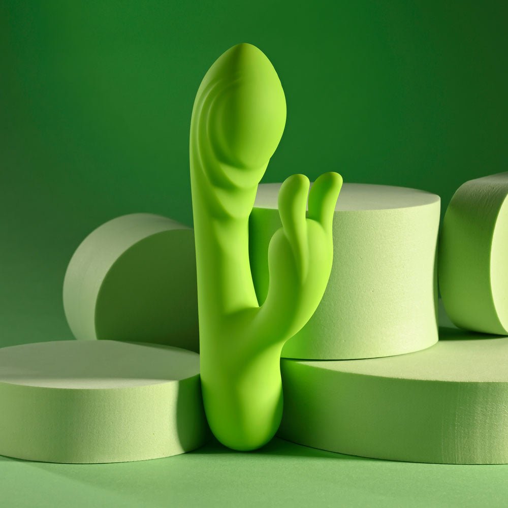 Evolved BRAT BUNNY - Green 16.2 cm USB Rechargeable Rabbit Vibrator - Silk and Sin