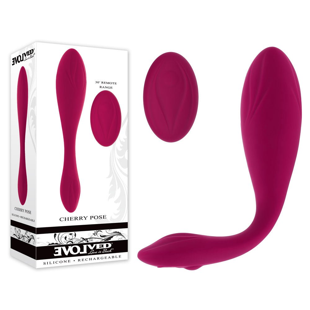 Evolved CHERRY POSE - Pink 16.1 cm USB Rechargeable Flexible & Posable Vibrator with Remote - Silk and Sin