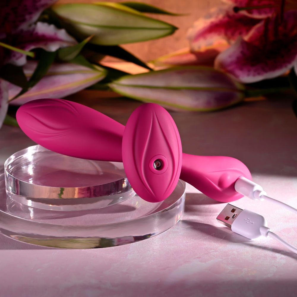 Evolved CHERRY POSE - Pink 16.1 cm USB Rechargeable Flexible & Posable Vibrator with Remote - Silk and Sin