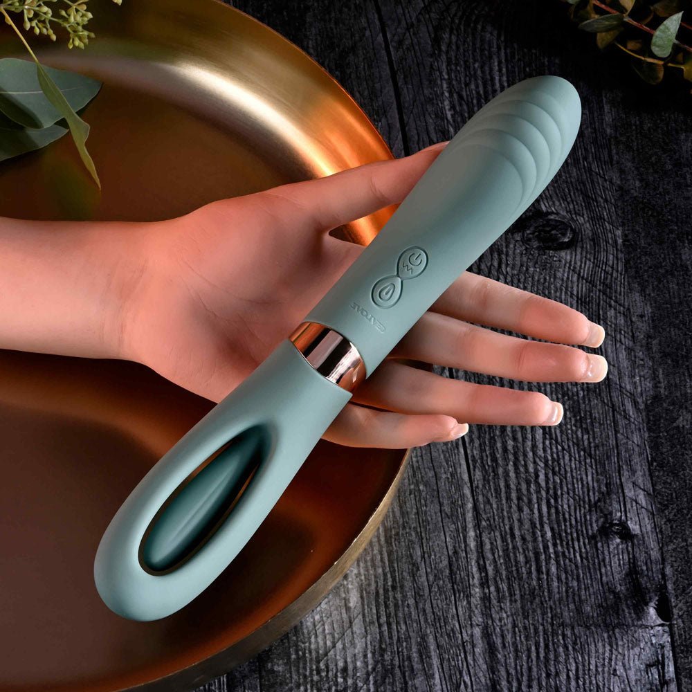 Evolved CHICK FLICK - Olive Green 24 cm USB Rechargeable Vibrator with Flicking Tip - Silk and Sin