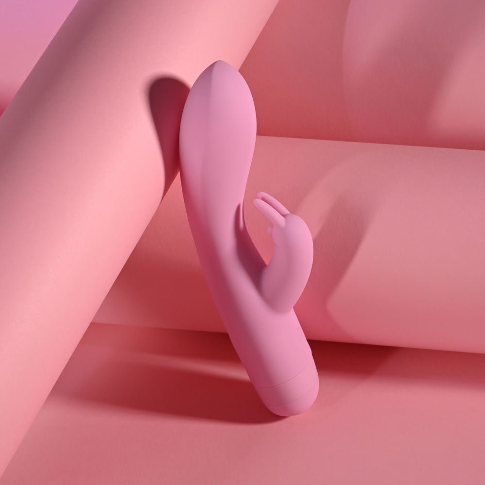 Evolved CUSHY BUNNY - Pink 19.1 cm USB Rechargeable Rabbit Vibrator - Silk and Sin