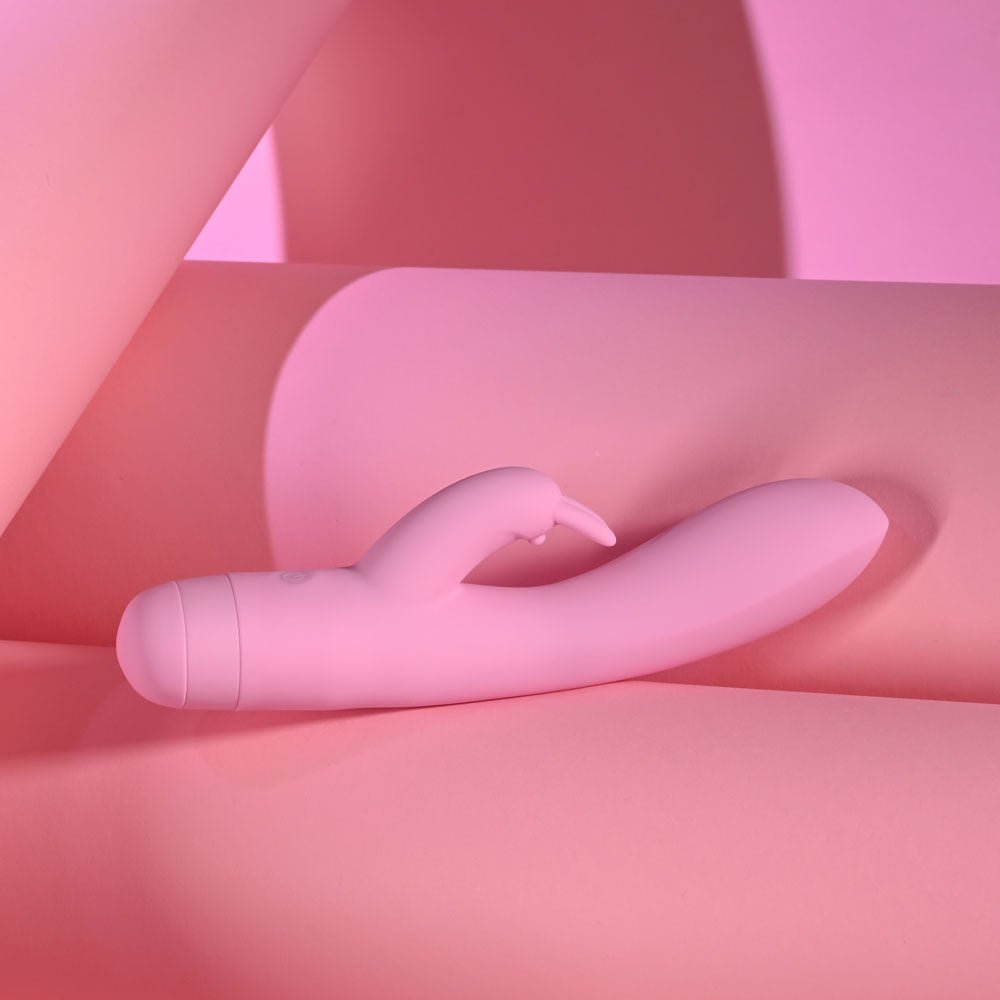 Evolved CUSHY BUNNY - Pink 19.1 cm USB Rechargeable Rabbit Vibrator - Silk and Sin