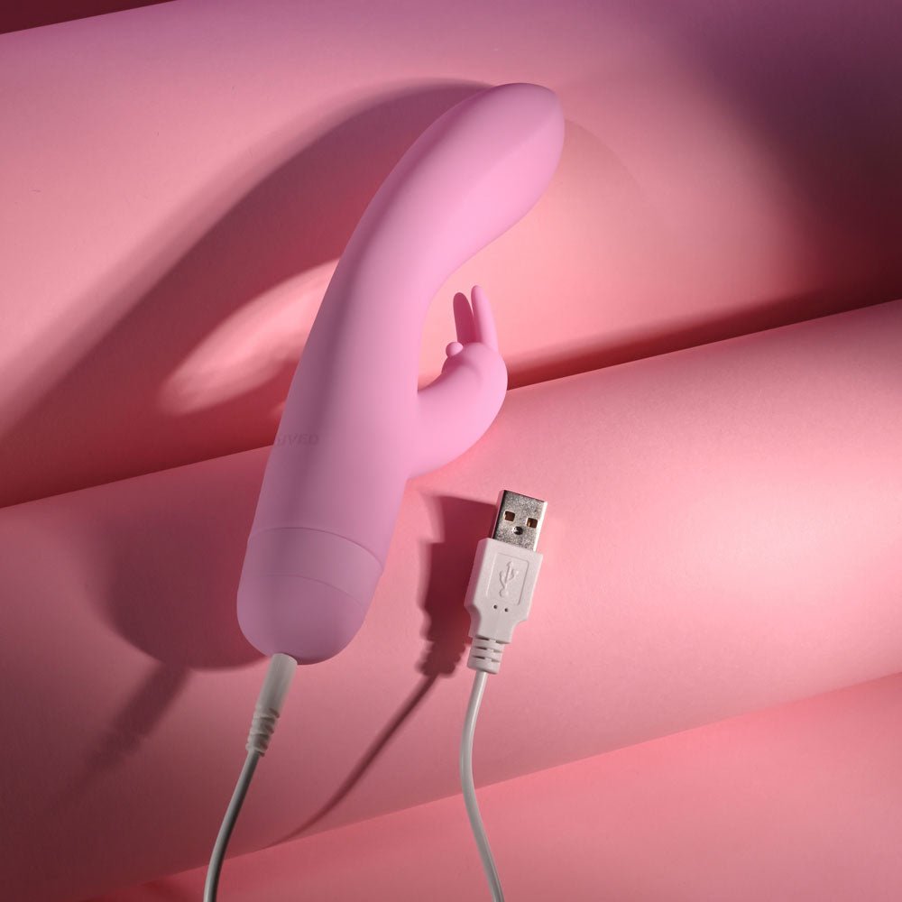 Evolved CUSHY BUNNY - Pink 19.1 cm USB Rechargeable Rabbit Vibrator - Silk and Sin