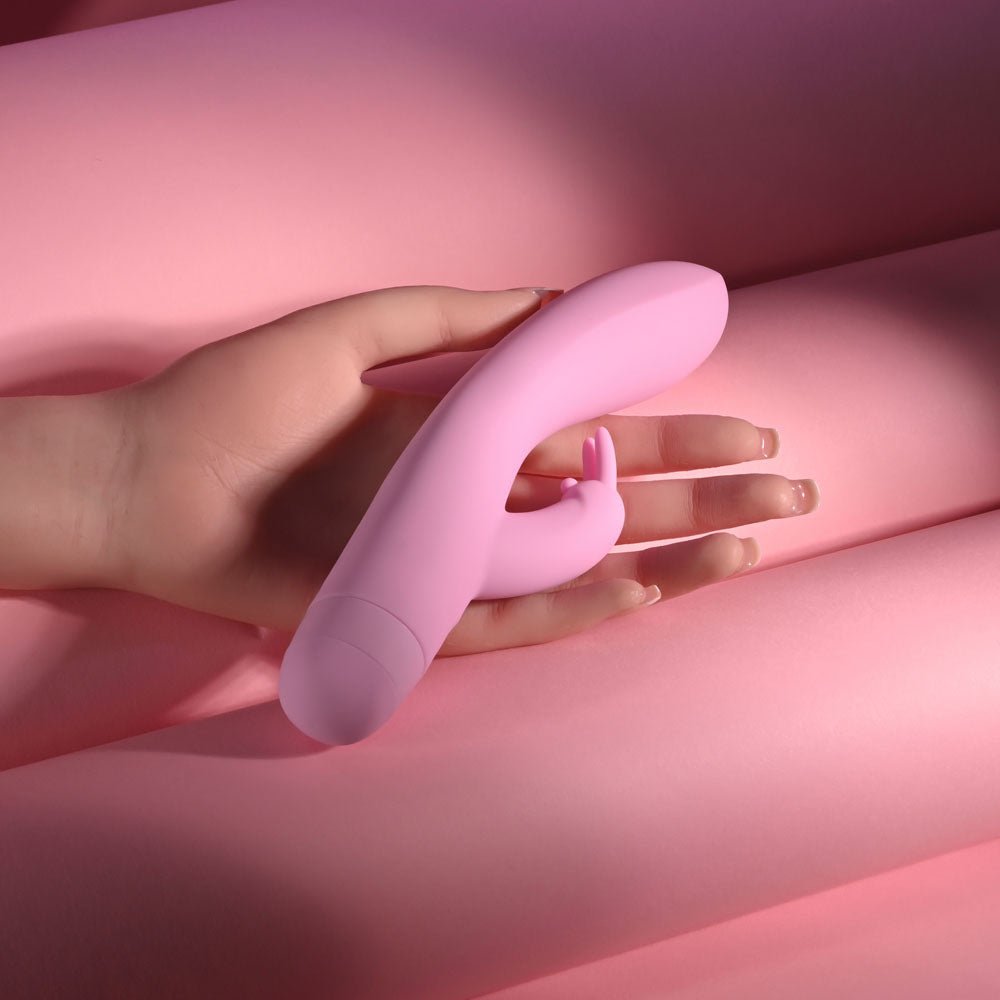 Evolved CUSHY BUNNY - Pink 19.1 cm USB Rechargeable Rabbit Vibrator - Silk and Sin