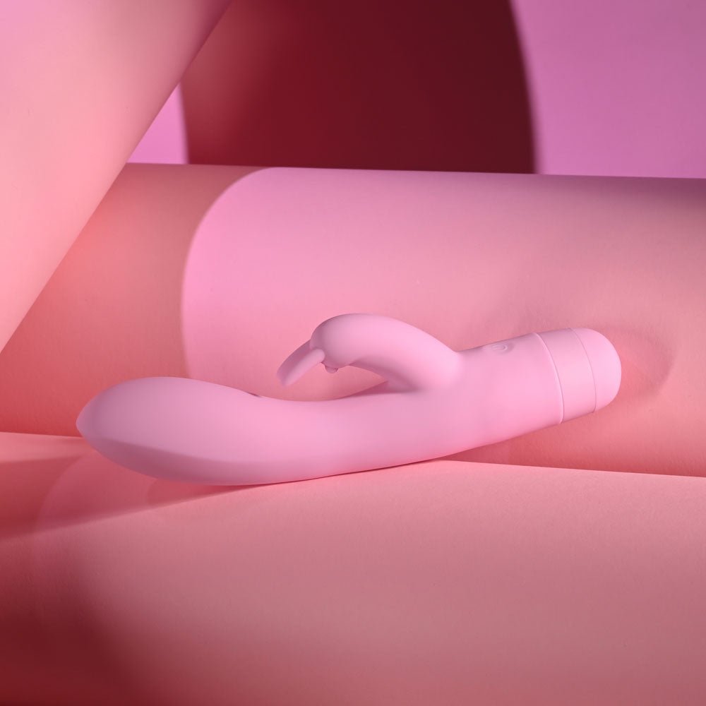 Evolved CUSHY BUNNY - Pink 19.1 cm USB Rechargeable Rabbit Vibrator - Silk and Sin