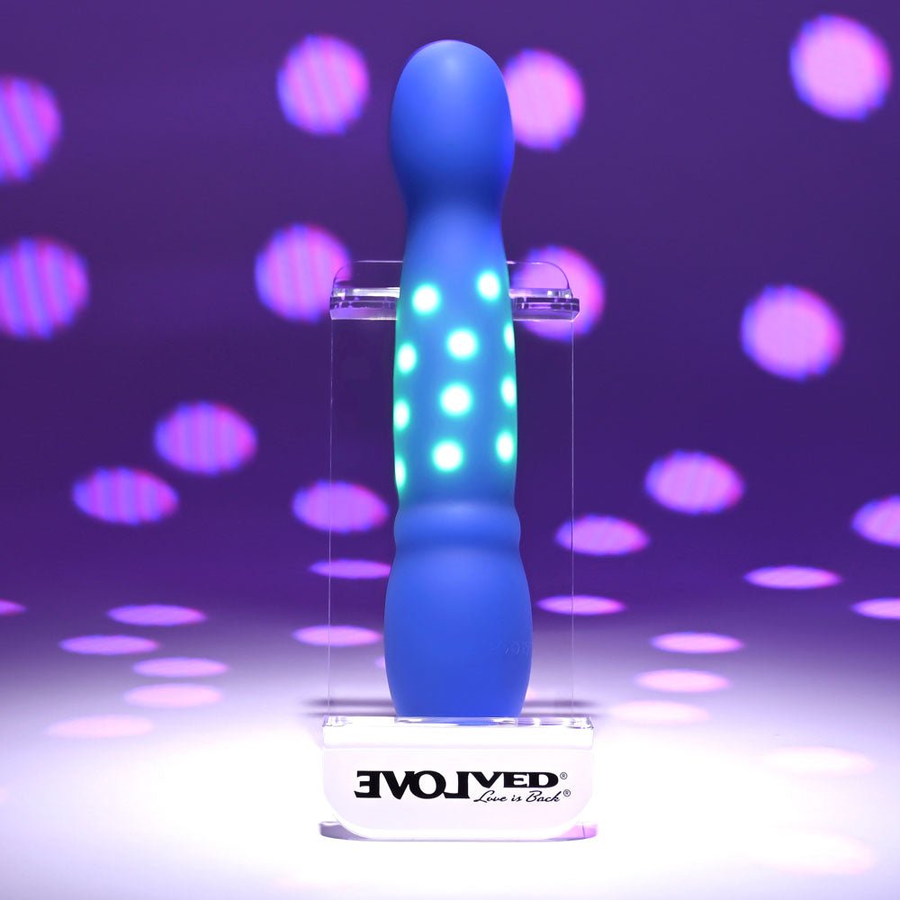 Evolved DISCO DIVA - Blue 20.9 cm USB Rechargeable Light Up Vibrator - Silk and Sin